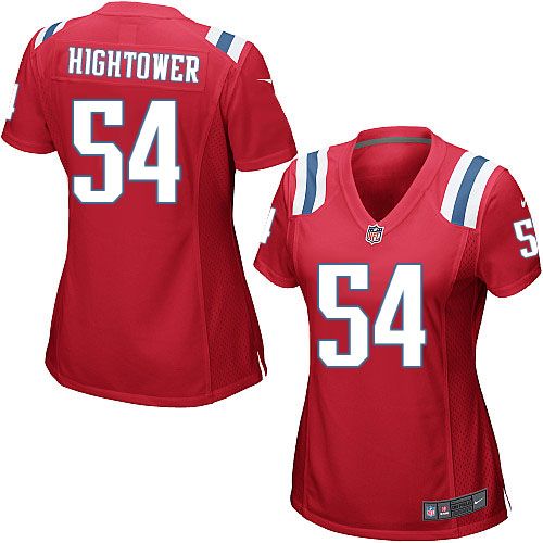 Nike Patriots #54 Dont'a Hightower Red Alternate Women's Stitched NFL Elite Jersey